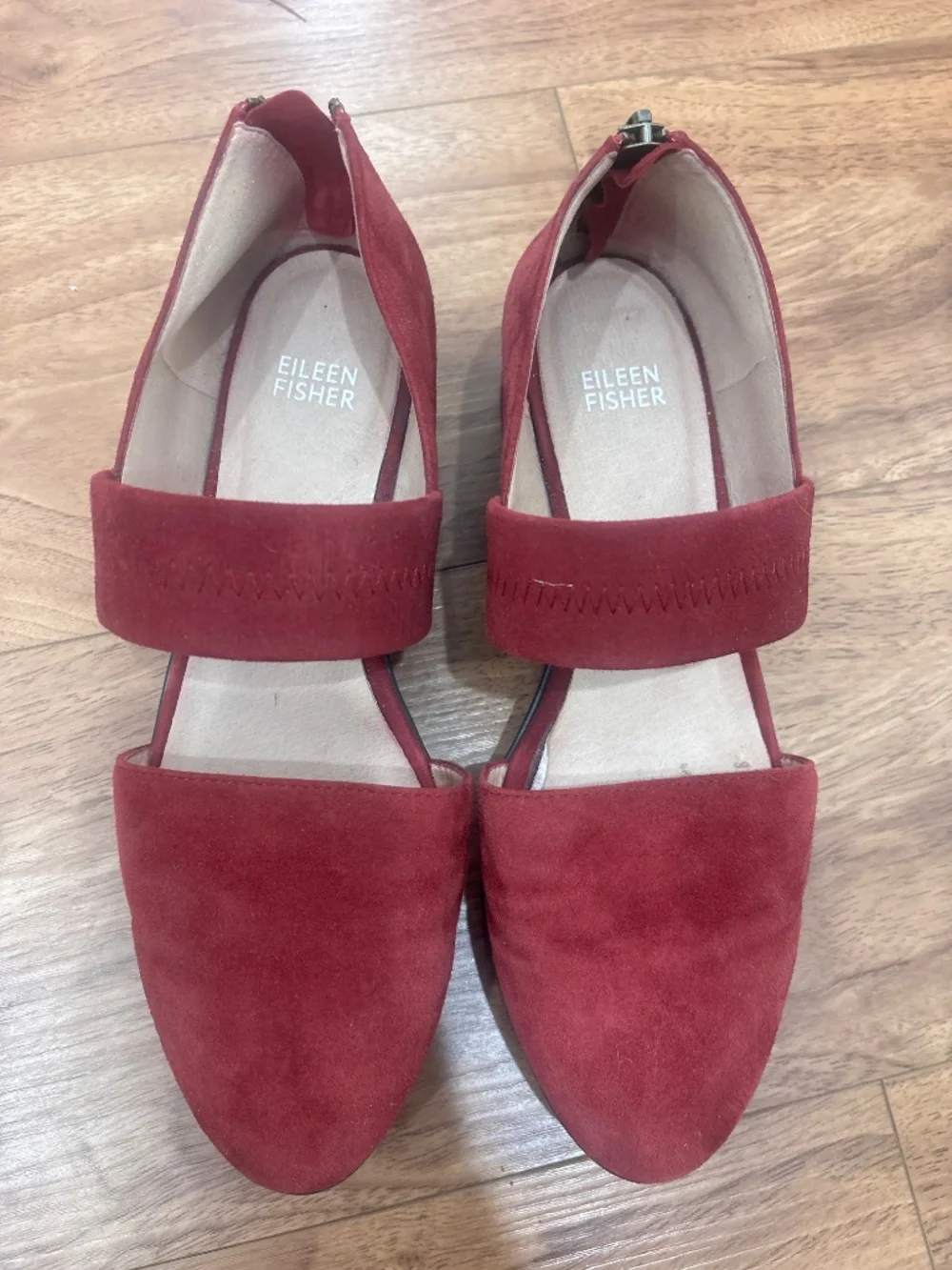 Eileen Fisher Marlow Wedge Pumps Women 8 Burgundy Suede Black Platform Shoes